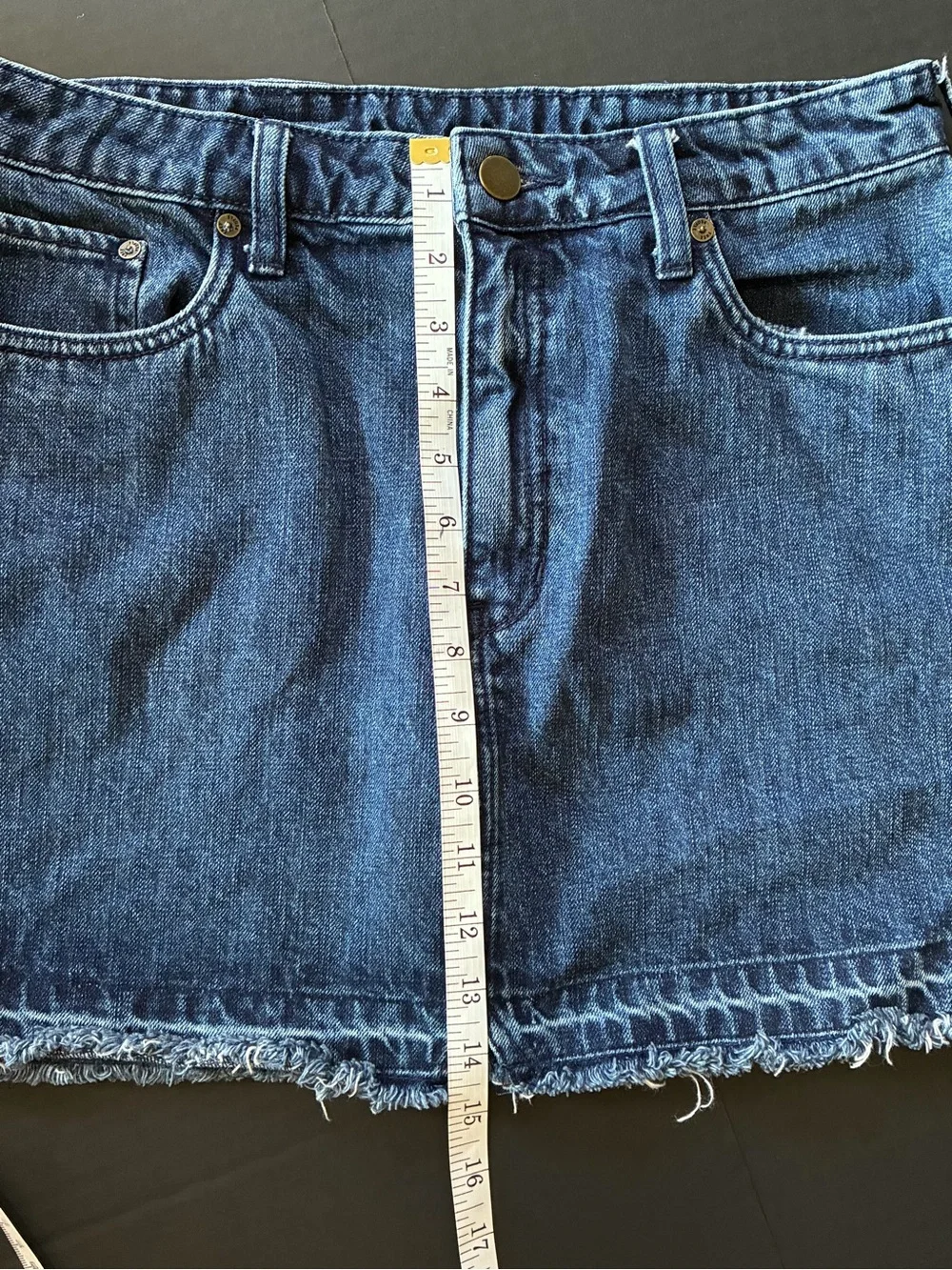 Free People Dark Denim distressed Mini Skirt women’s 6